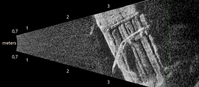 Live-Imaging-Sonar zur Identifizierung von Kampfmittel im Wasser – klare Sicht auch bei trübem Gewässer und Null-Sicht