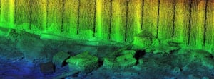Hydroakustische Darstellung des Sedimentbodens im Wasser zur Kampfmittelbergung durch EGGERS in Deutschland